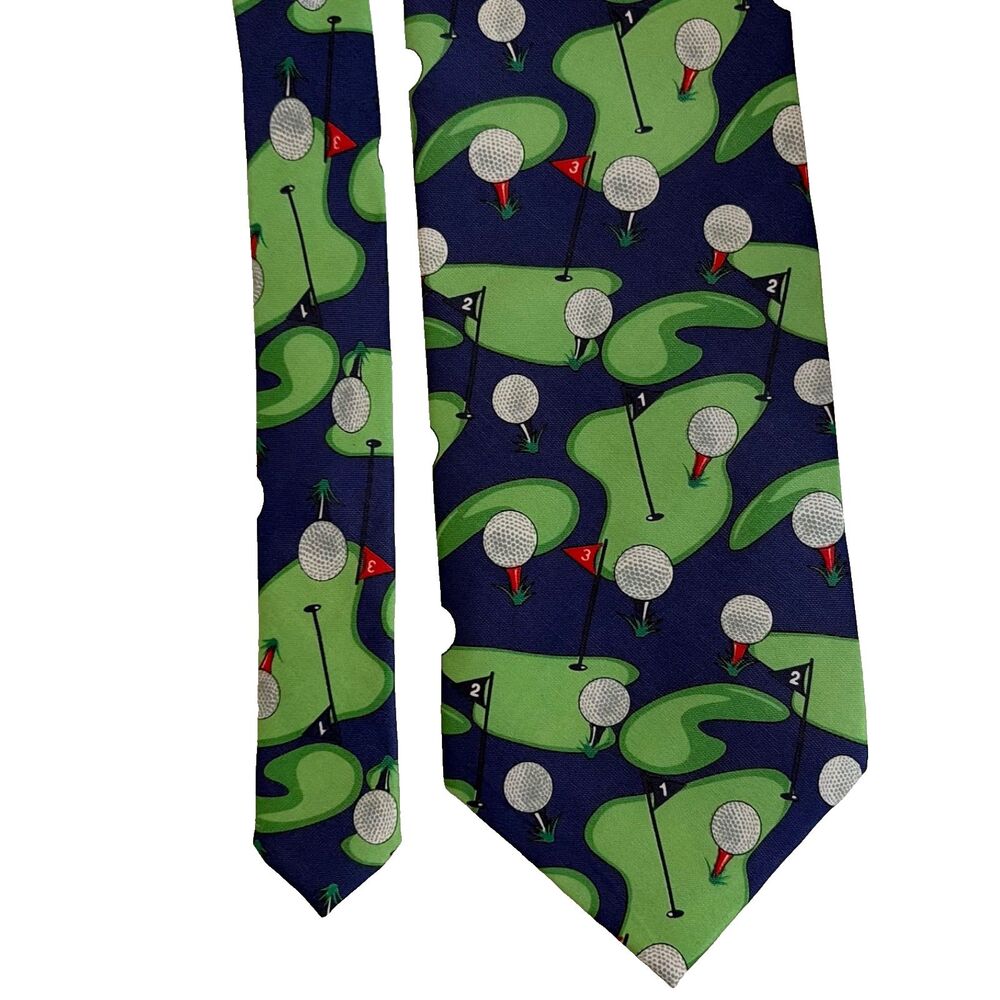 Jonathan Rogers Golf Neck Tie Men's One Size 100% Silk Colorful